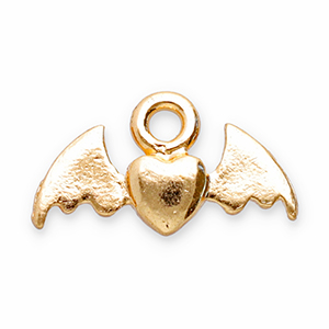 Ciondoli di metallo cuore con ala oro