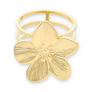 Anello per sciarpa in acciaio inossidabile fiore oro