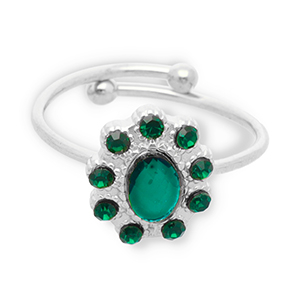 Anelli in acciaio inossidabile argento-verde scuro