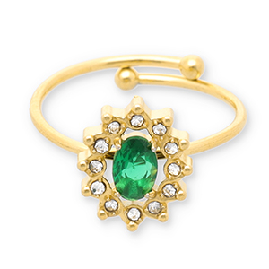 Anelli in acciaio inossidabile oro-verde
