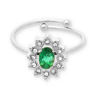 Anelli in acciaio inossidabile argento-verde