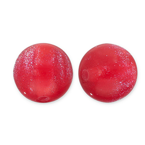 Perline in acrilico con glitterato 6 mm rosso-turchese