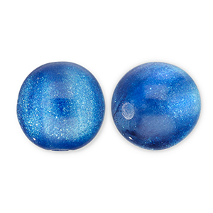 Perline in acrilico con glitterato 8 mm blu-turchese