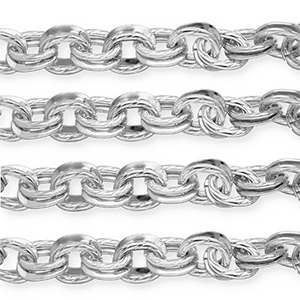 Componenti in alluminio catena a rol&ograve; anchor a doppio anello argento