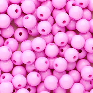 Perline in acrilico 6 mm lucido rosa