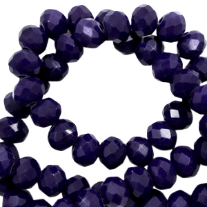 Perline sfaccettate 4x3 mm rondella blu principessa-rivestimento lucido perlato