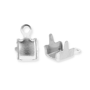 Componenti in acciaio inossidabile terminale per catena strass 2mm argento