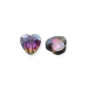 Perline sfaccettate fashion cuore antracite-rivestimento AB