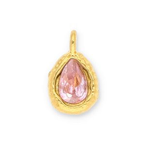 Ciondoli in acciaio inossidabile goccia con faccetta oro-rosa chiaro