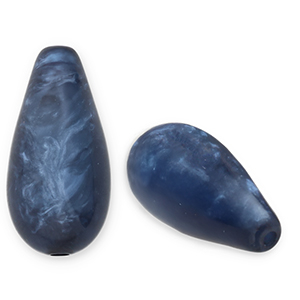 Perline Polaris Elements a forma di goccia Polmo blu scuro