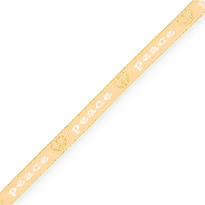BY31&reg; Nastro con testo "Peace" giallo vaniglia-bianco-oro