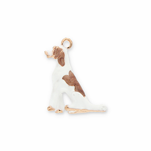 Ciondoli di metallo cane oro-bianco-marrone chiaro