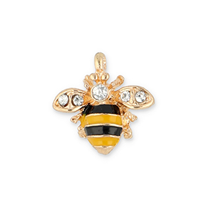 Ciondoli di metallo ape oro-nero-giallo-trasparente