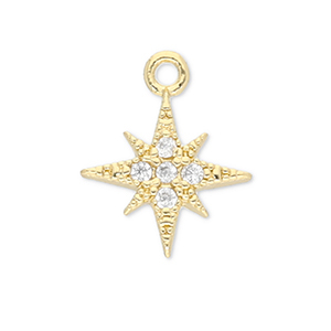 Metallo TQ in ottone ciondolo stella oro-trasparente