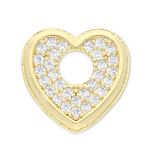 Metallo TQ in ottone ciondolo cuore oro-trasparente