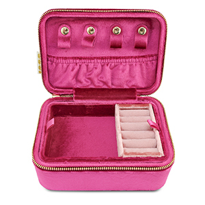BY31&reg; Scatola portagioie velluto fucsia-rosa d'epoca