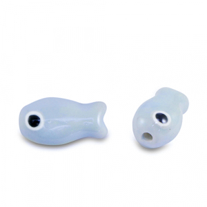 Perline di ceramica pesce blu chiaro
