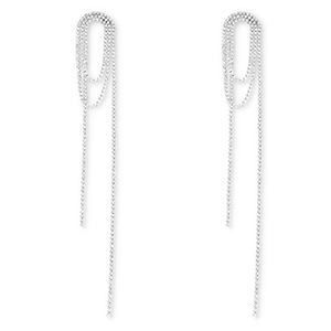 Orecchini in ottone Eco-brass&reg; con strass argento-cristallo