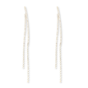 Orecchini in ottone Eco-brass&reg; con strass oro-cristallo