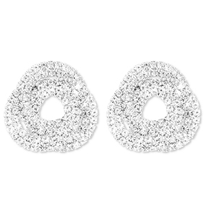 Orecchini in ottone Eco-brass&reg; con strass argento-cristallo