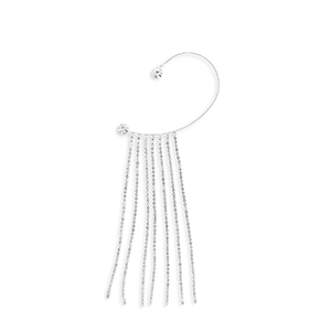 Orecchini in ottone Eco-brass&reg; ear cuff con strass argento-cristallo