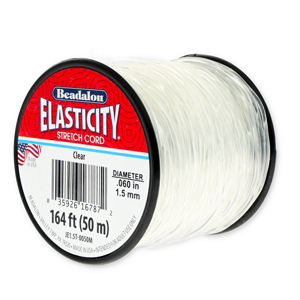 Beadalon filo infilaperle elastico diametro 1.5mm 50 metri trasparente