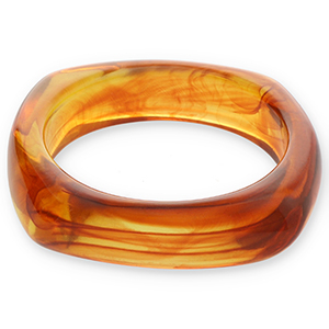 Bracciali bangle in resina trasparente marrone ambra
