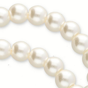 Perline di vetro con effetto perlato 6mm alta qualit&agrave; bianco avorio