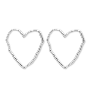 Orecchini in acciaio inossidabile cuore argento