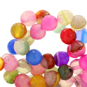 Perline in pietra naturale sfaccettata 8mm multicolore