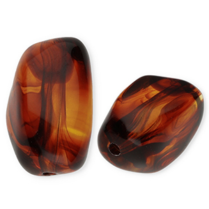 Perline in acrilico rettangolo arancione marrone