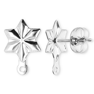 Componenti in acciaio inossidabile orecchini stella con anellino argento