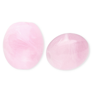 Perline in acrilico ovale rosa-marmo