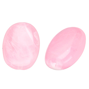 Perline in acrilico ovale rosa-marmo