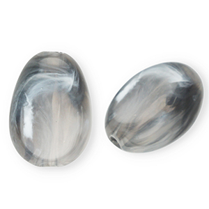 Perline in acrilico ovale grigio-marmo