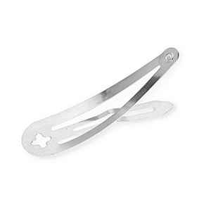 Componenti di metallo fermaglio per capelli clic clac con occhiello argento