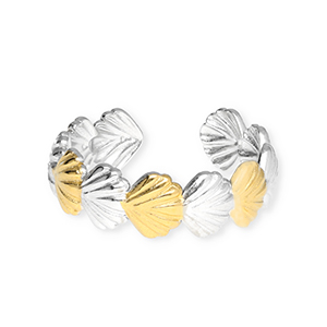 Anelli in acciaio inossidabile conchiglia argento-oro