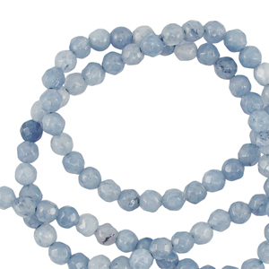 Perline in pietra naturale 3mm sfaccettate effetto blu cielo