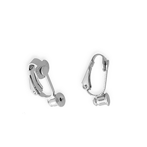 Componenti di metallo DQ&reg; Eco-brass&reg; orecchini clip con fermino argento antico (privo di nichel)