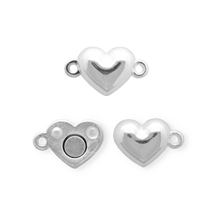 Componenti di metallo DQ&reg; chiusura magnetica cuore argento antico (privo di nichel)