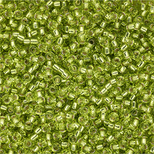 Rocailles Miyuki 11/0 Chartreuse Silver Lined 11-0014