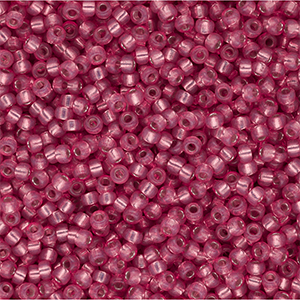 Rocailles Miyuki 11/0 Silverlined Alabaster Dyed Dark Rose 11-646