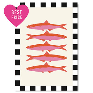 BY31&reg; Espositori bigiotteria in cartoncino pesce nero-bianco-rosa-rosso