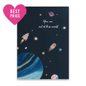 Espositori bigiotteria in cartoncino "you are out of this world" nero-multicolore