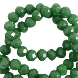 Perline sfaccettate 4x3 mm rondella verde cadmio-effetto perlato
