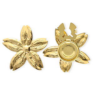 Copri bottoni in acciaio inossidabile fiore oro