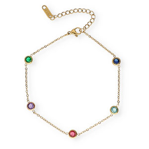 Cavigliere in acciaio inossidabile cristallo oro