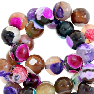 Perline in pietra naturale Agata 8mm multicolore