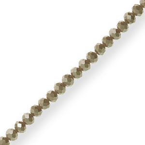 Perline sfaccettate 4x3mm rondella verde oliva-effetto perlato