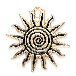 Ciondoli di metallo sole con spirale oro-nero